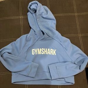 Light blue cropped Gymshark hoodie